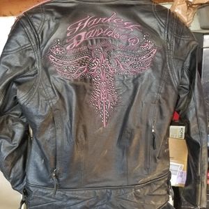 Harley Davidson jacket and chaps